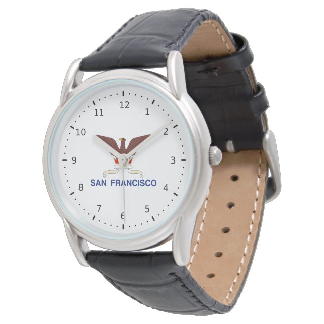 Emblem von San Francisco, Kalifornien Armbanduhr (Schrägansicht)