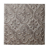 Emboss Style Silver Gray Medallion Fliese (Vorderseite)