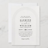 Embossed Arch Minimalist Elegant QR Code Wedding Einladung (Vorderseite)