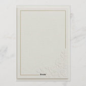 Embossed Art Deco Floral Wedding Einladung (Rückseite)