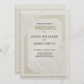 Embossed Art Deco Floral Wedding Einladung (Vorne/Hinten)