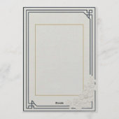 Embossed Art Deco Floral Wedding Einladung (Rückseite)