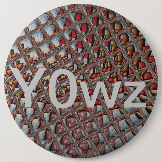 Embossed Ash Gray Maroon Checkered: Eine moderne K Button (Vorderseite)