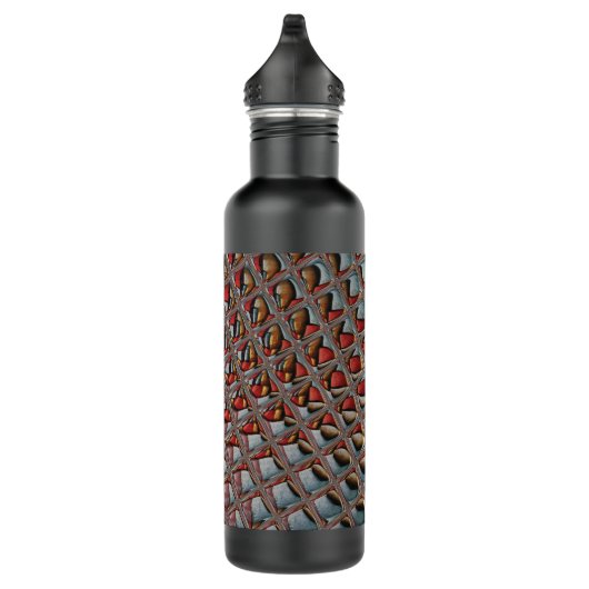 Embossed Ash Gray Maroon Checkered: Eine moderne K Edelstahlflasche (Rechts)