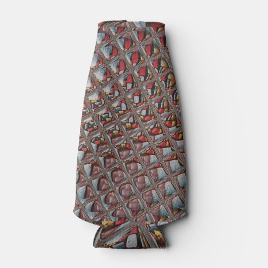 Embossed Ash Gray Maroon Checkered: Eine moderne K Flaschenkühler (Vorderseite)