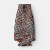 Embossed Ash Gray Maroon Checkered: Eine moderne K Flaschenkühler (Rückseite)