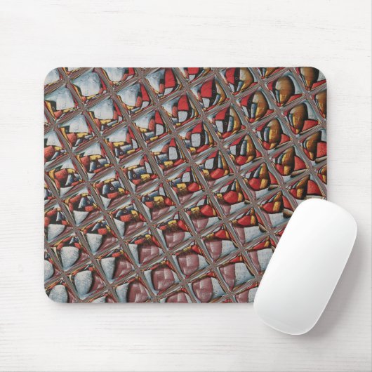 Embossed Ash Gray Maroon Checkered: Eine moderne K Mousepad (Mit Mouse)