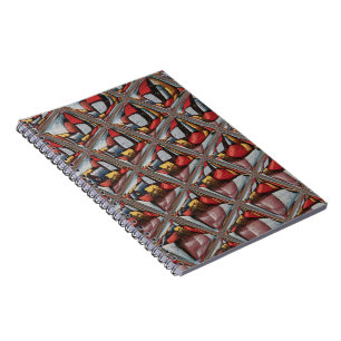 Embossed Ash Gray Maroon Checkered: Eine moderne K Notizblock