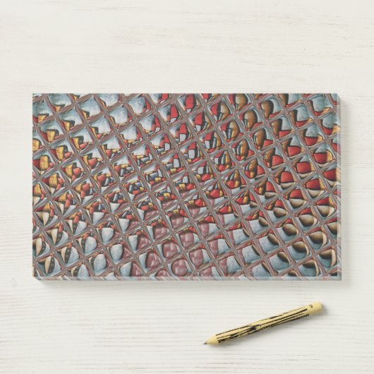 Embossed Ash Gray Maroon Checkered: Eine moderne K Post-it Klebezettel (Auf Schreibtisch)