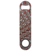 Embossed Ash Gray Maroon Checkered: Eine moderne K Speed Flaschenöffner (Rückseite)