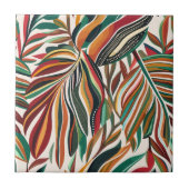 Embossed Blätter in lebhaften Farben Fliese (Vorderseite)