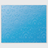 Embossed Blue Blume Abstrakt Gradient Geschenkpapier (Flach)