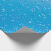 Embossed Blue Blume Abstrakt Gradient Geschenkpapier (Ecke)