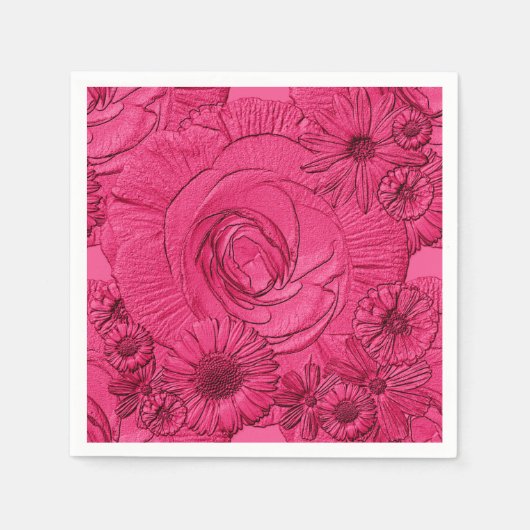 Embossed Blume Berry-COCKTAIL NAPKINS Serviette (Vorderseite)