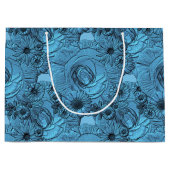 Embossed Blume-Blue Green-GIFT BAG L Große Geschenktüte (Vorderseite)