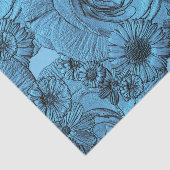 Embossed Blume-Blue-Tissue Wrapping Seidenpapier (Ausschnitt)