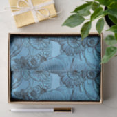 Embossed Blume-Blue-Tissue Wrapping Seidenpapier (Geschenk)