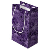 Embossed Blume-Dark Lila-GIFT BAG S Kleine Geschenktüte (Rückseite Schrägansicht)