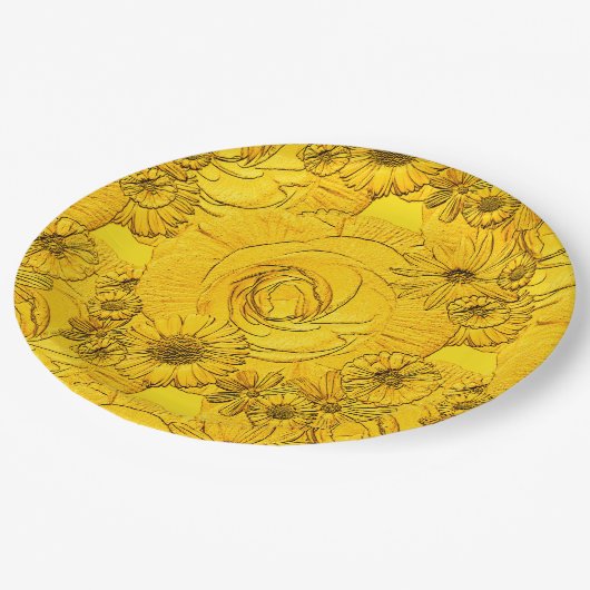 Embossed Blume-Golden Yellow PAPER TELLER (Schrägansicht)
