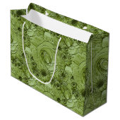 Embossed Blume-Green-GIFT BAG L Große Geschenktüte (Vorderseite Schrägansicht)