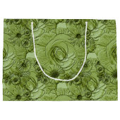 Embossed Blume-Green-GIFT BAG L Große Geschenktüte (Rückseite)