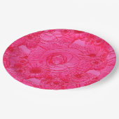 Embossed Blume-Hot Pink-PAPER-TELLER Pappteller (Schrägansicht)