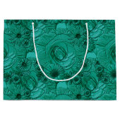 Embossed Blume-Jade Green-GIFT BAG L Große Geschenktüte (Vorderseite)
