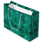 Embossed Blume-Jade Green-GIFT BAG L Große Geschenktüte (Vorderseite Schrägansicht)