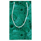 Embossed Blume-Jade Green GIFT BAG S Kleine Geschenktüte (Rückseite)