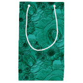 Embossed Blume-Jade Green GIFT BAG S Kleine Geschenktüte (Vorderseite)