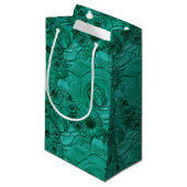 Embossed Blume-Jade Green GIFT BAG S Kleine Geschenktüte (Vorderseite Schrägansicht)