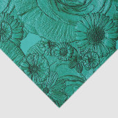 Embossed Blume-Jade Green Tissue Wrapping Seidenpapier (Ausschnitt)