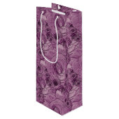 Embossed Blume-Lt Lila-WEIN-GIFT-BAG Geschenktüte Für Weinflaschen (Vorderseite Schrägansicht)