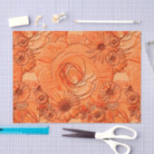 Embossed Blume-Orange-Gewebe-Wrapping Seidenpapier (Handwerk)