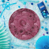 Embossed Blume-PAPER-TELLER Pappteller (Party)