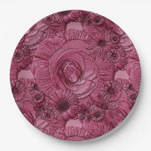 Embossed Blume-PAPER-TELLER Pappteller (Vorderseite)