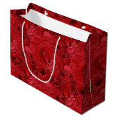 Embossed Blume-Red-GIFT BAG L Große Geschenktüte (Vorderseite Schrägansicht)