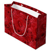 Embossed Blume-Red-GIFT BAG L Große Geschenktüte (Rückseite Schrägansicht)