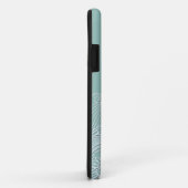 Embossed Boho Aquamarin Paisley Case-Mate iPhone Hülle (Hinten/Rechts)