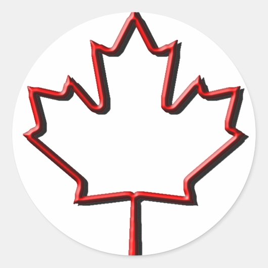 Embossed Canadian Maple Leaf Runder Aufkleber (Vorderseite)