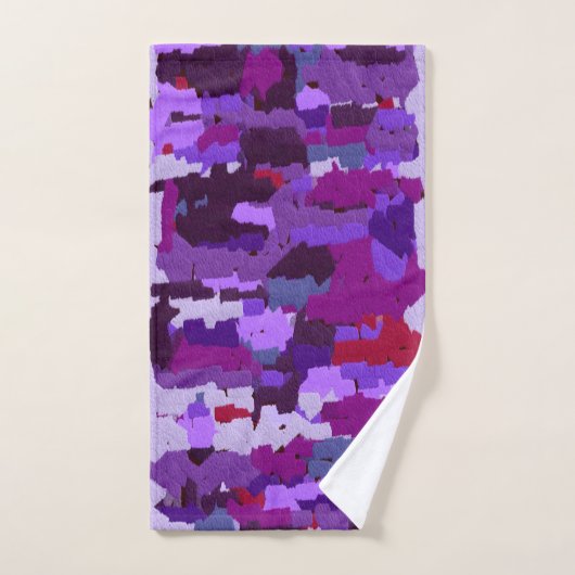 Embossed Chalk Shades Lila und rot Badhandtuch Set (Handtuch)