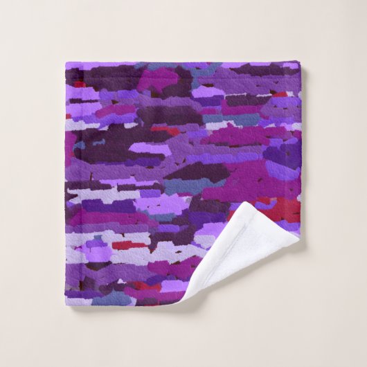 Embossed Chalk Shades Lila und rot Badhandtuch Set (Waschlappen)