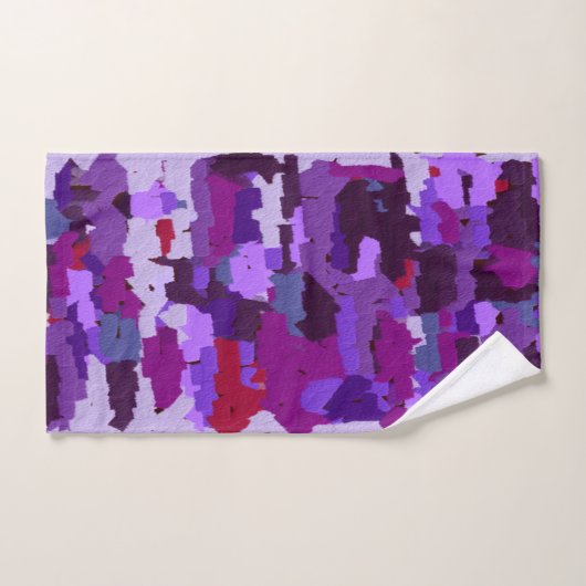 Embossed Chalk Shades Lila und rot Badhandtuch Set (Handtuch)