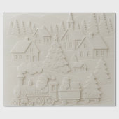 Embossed Christmas Town with Santa Train Craft Geschenkpapier (Flach)