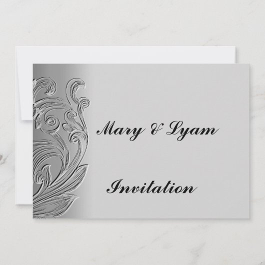 Embossed Classic Wedding Einladung (Rückseite)