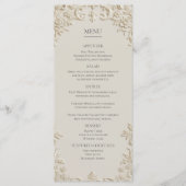 Embossed Elegant Ivory Floral Wedding Menu Menükarte (Vorderseite)