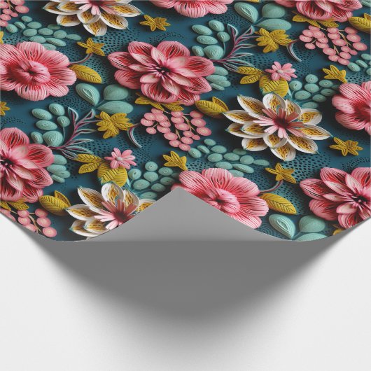 Embossed Floral Geschenkpapier (Ecke)