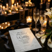 Embossed Floral White Formal Wedding Einladung