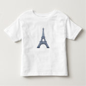 "Embossed Französisch Eiffel Tower Paris Stahl bla Kleinkind T-shirt (Vorderseite)