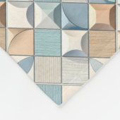 Embossed geometric tiles in blue tones fleecedecke (Ecke)